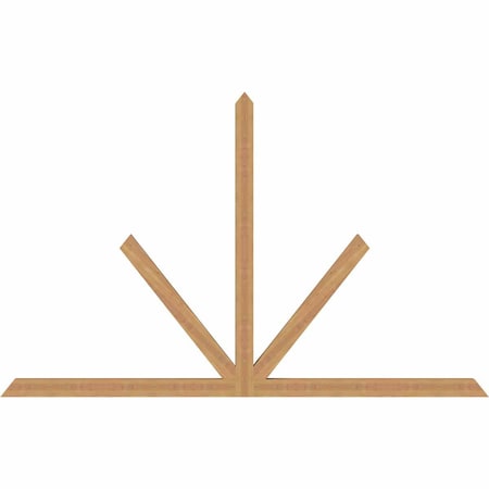 Ekena Millwork Saratoga Timber Gable Bracket, Western Red Cedar, 96"W x 60"H x 3 1/2"D x 3 1/2"F, 15/12 Pitch GBW096X60X0404SAR00SWR